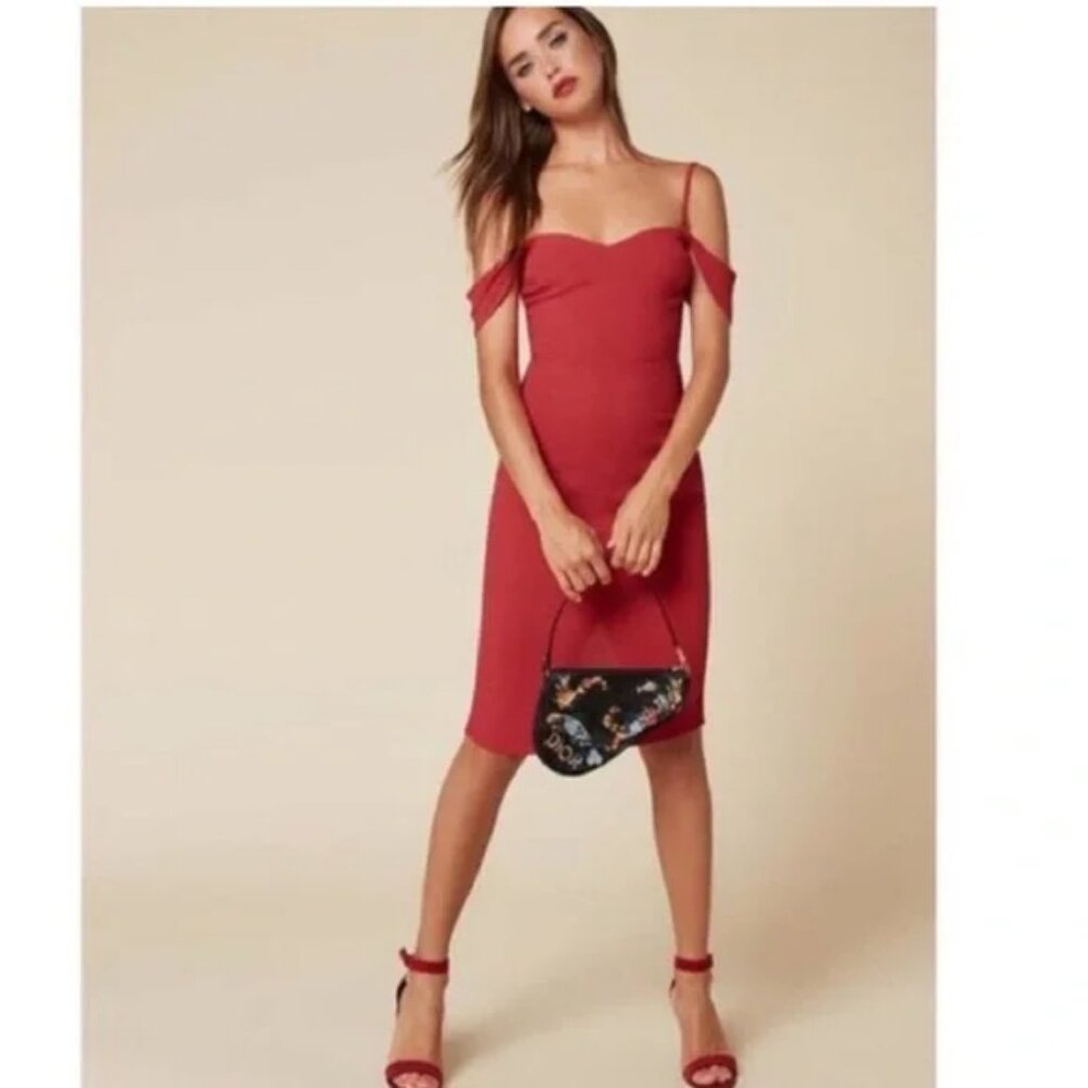 Reformation Red Rena Midi Dress